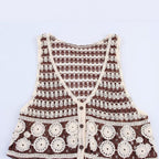 Deep V-Neck Tassel Vest for Women - Stylish Sleeveless Knit Top for Summer-Casual Fashion - The Artisan's Wardrobe