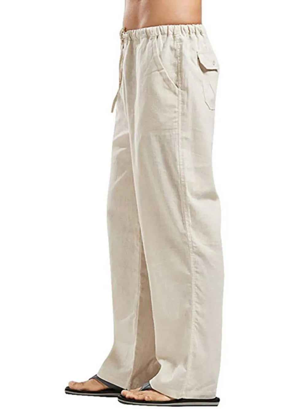Men's Plus Size Drawstring Pants - Straight Leg Full Size Comfort-Casual Fashion - The Artisan's Wardrobe