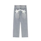 American High Street Pentagram Printed Jeans for Men - Fashion Brand Street Loose Wide Leg Casual Trousers-Casual Fashion - The Artisan's Wardrobe