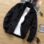 Men's Fleece Autumn Winter Jacket - Korean Loose Fit Standing Collar Double-Sided Fleece Top-Casual Fashion - The Artisan's Wardrobe