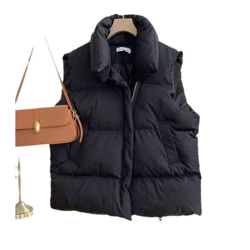 Autumn Winter Short Down Vest Women's Versatile Jacket Trend-Casual Fashion - The Artisan's Wardrobe