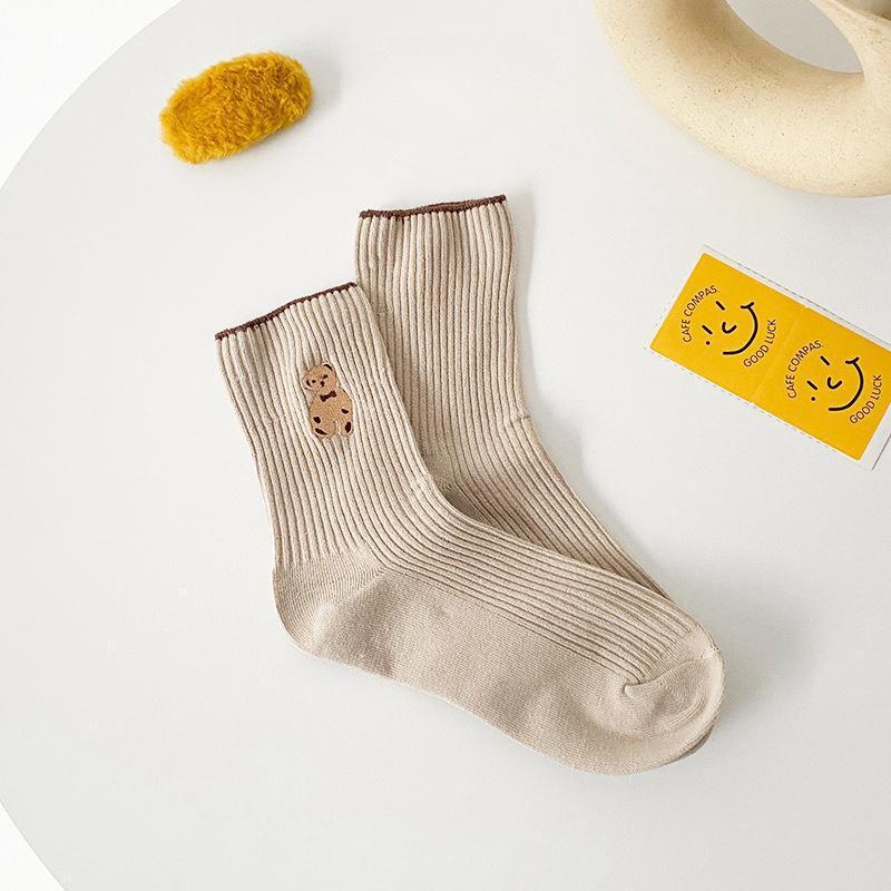 Women's Bear Cotton Socks - Comfortable Soft Crew Sports Socks Set of 6 Pairs-Casual Fashion - The Artisan's Wardrobe