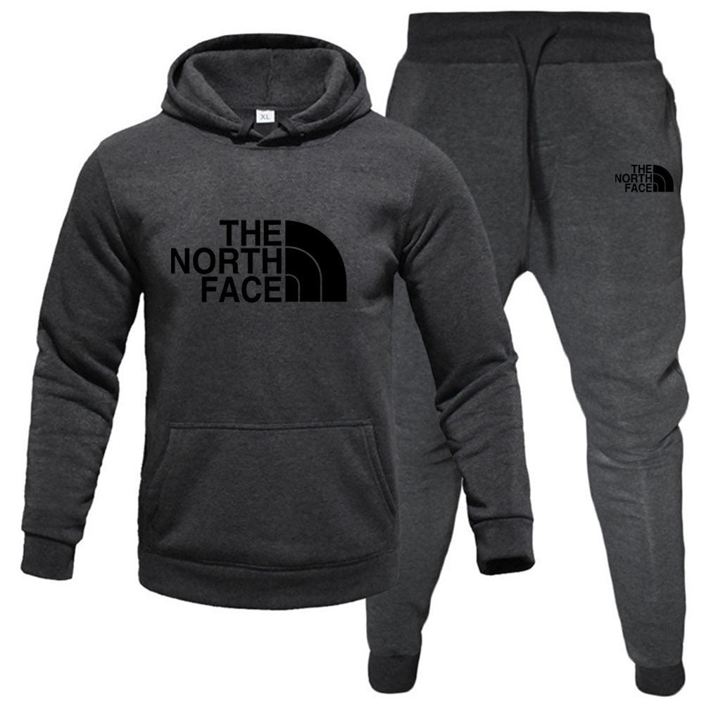 Men's Fleece Hoodie Sweatshirt Set - Printed Casual Sports Set-Casual Fashion - The Artisan's Wardrobe