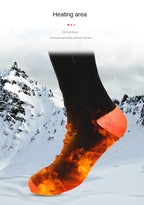 Warm Electrically Heated Socks for Winter, USB Charging Long Tube Electric Heating Socks for Skiing-Casual Fashion - The Artisan's Wardrobe