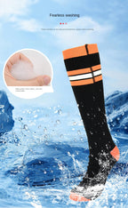 Warm Electrically Heated Socks for Winter, USB Charging Long Tube Electric Heating Socks for Skiing-Casual Fashion - The Artisan's Wardrobe
